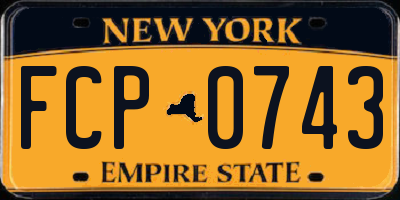 NY license plate FCP0743