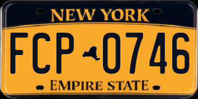 NY license plate FCP0746