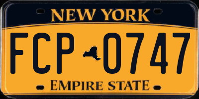 NY license plate FCP0747