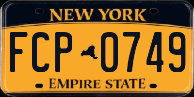NY license plate FCP0749