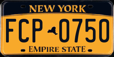 NY license plate FCP0750