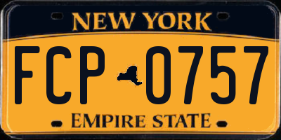 NY license plate FCP0757