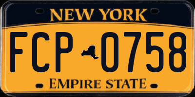 NY license plate FCP0758