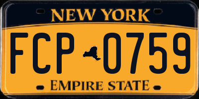 NY license plate FCP0759