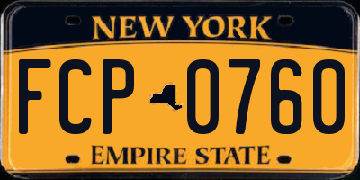 NY license plate FCP0760