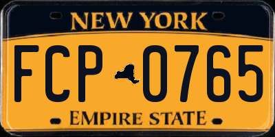 NY license plate FCP0765