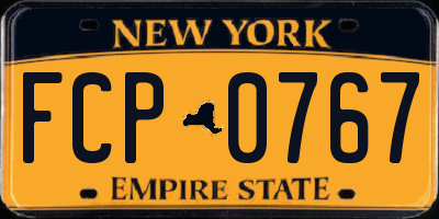 NY license plate FCP0767