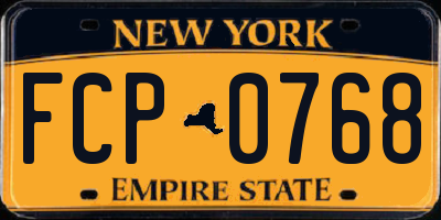 NY license plate FCP0768
