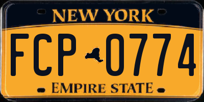 NY license plate FCP0774