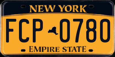 NY license plate FCP0780
