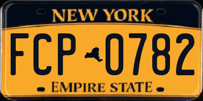 NY license plate FCP0782