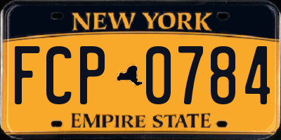 NY license plate FCP0784