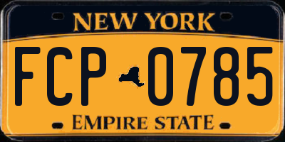 NY license plate FCP0785