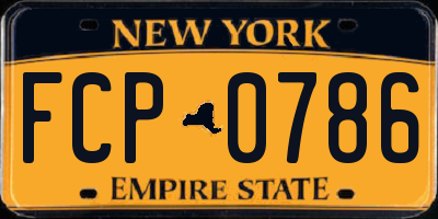 NY license plate FCP0786