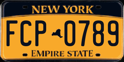 NY license plate FCP0789