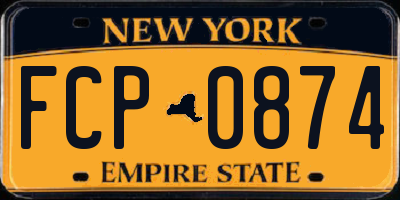 NY license plate FCP0874