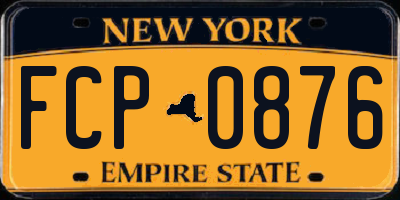 NY license plate FCP0876
