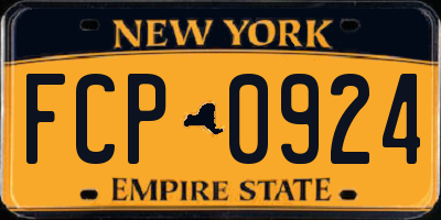 NY license plate FCP0924