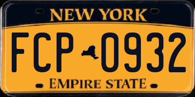 NY license plate FCP0932