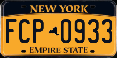 NY license plate FCP0933