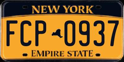 NY license plate FCP0937