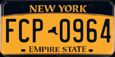 NY license plate FCP0964