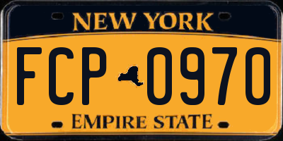 NY license plate FCP0970