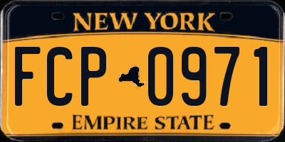 NY license plate FCP0971