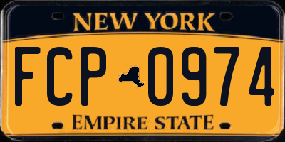 NY license plate FCP0974