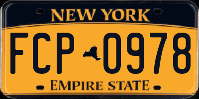 NY license plate FCP0978