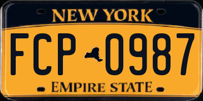NY license plate FCP0987