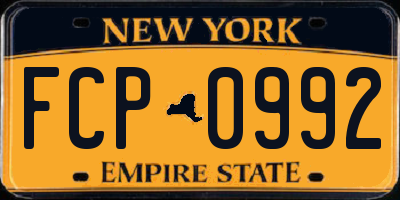 NY license plate FCP0992