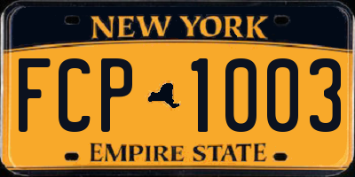NY license plate FCP1003