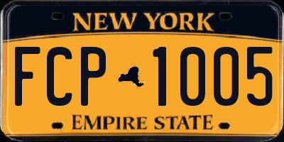 NY license plate FCP1005