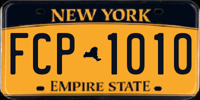 NY license plate FCP1010