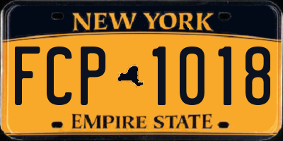 NY license plate FCP1018