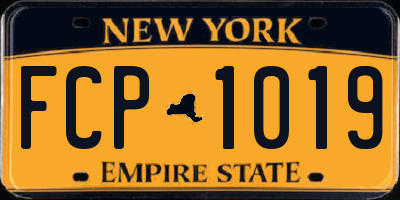 NY license plate FCP1019