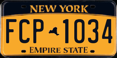 NY license plate FCP1034