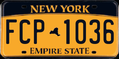 NY license plate FCP1036