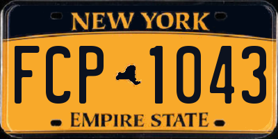 NY license plate FCP1043