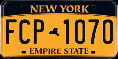 NY license plate FCP1070