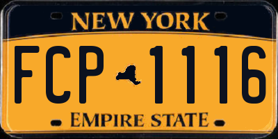 NY license plate FCP1116