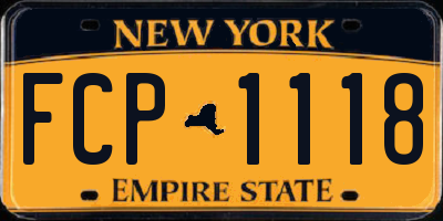 NY license plate FCP1118