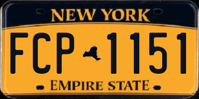 NY license plate FCP1151