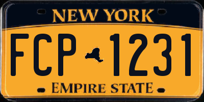 NY license plate FCP1231