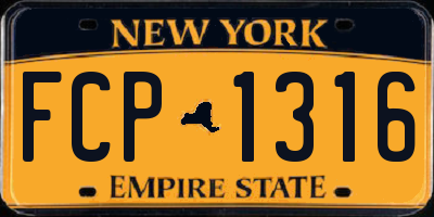 NY license plate FCP1316