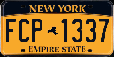 NY license plate FCP1337