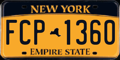 NY license plate FCP1360