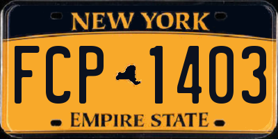 NY license plate FCP1403