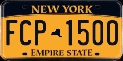 NY license plate FCP1500